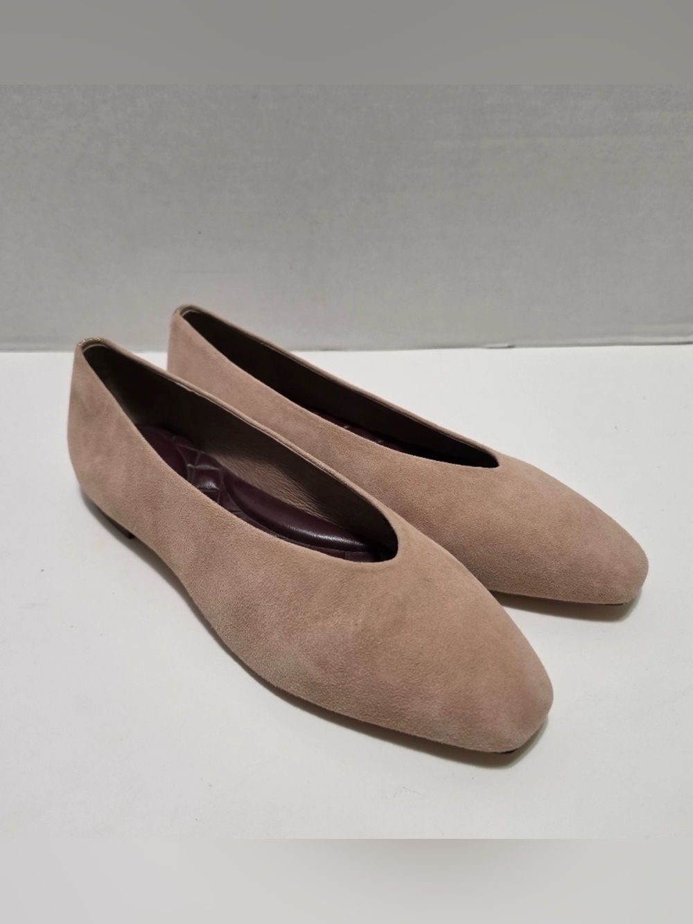 BIRDIES Blush Suede Ballet Flats - Picture 3 of 10